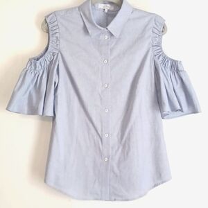 Pearl by Lela Rose "Baby Blue" Cold Shoulder Blouse in Size 10